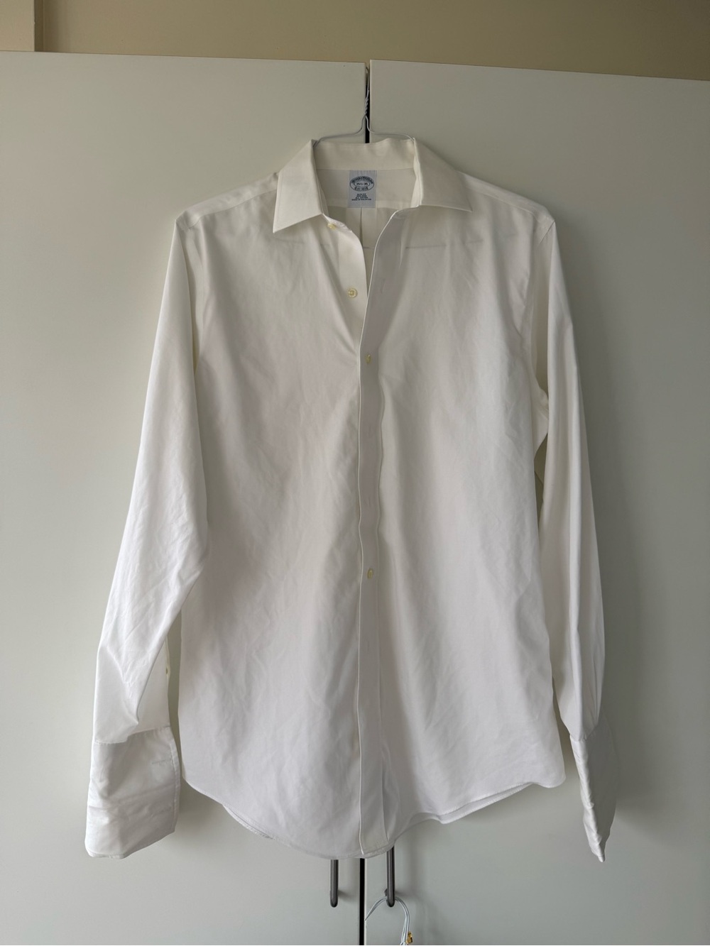 Brooks Brothers White French Cuff Dress Shirt Slim Fit 15.5 35